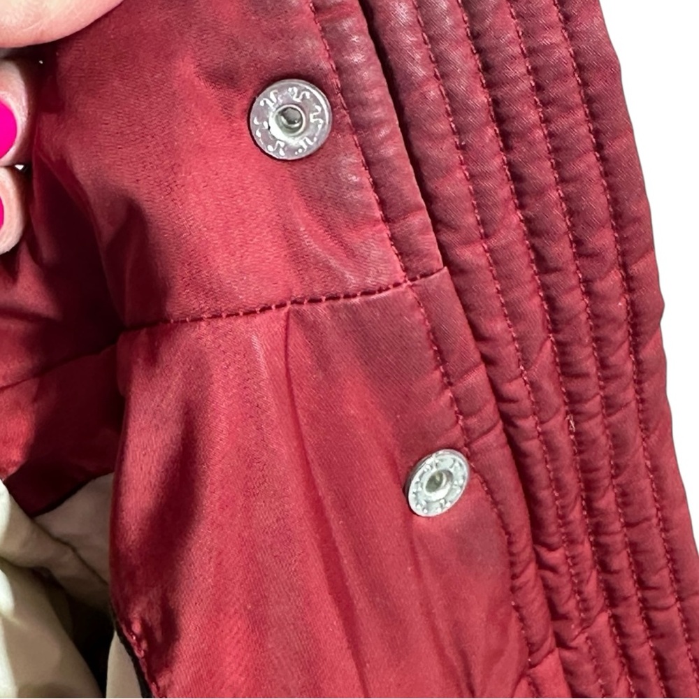 Ariat Red Quilted Jacket Women's Small Pockets Lined Full Zipper Snaps - Picture 11 of 15